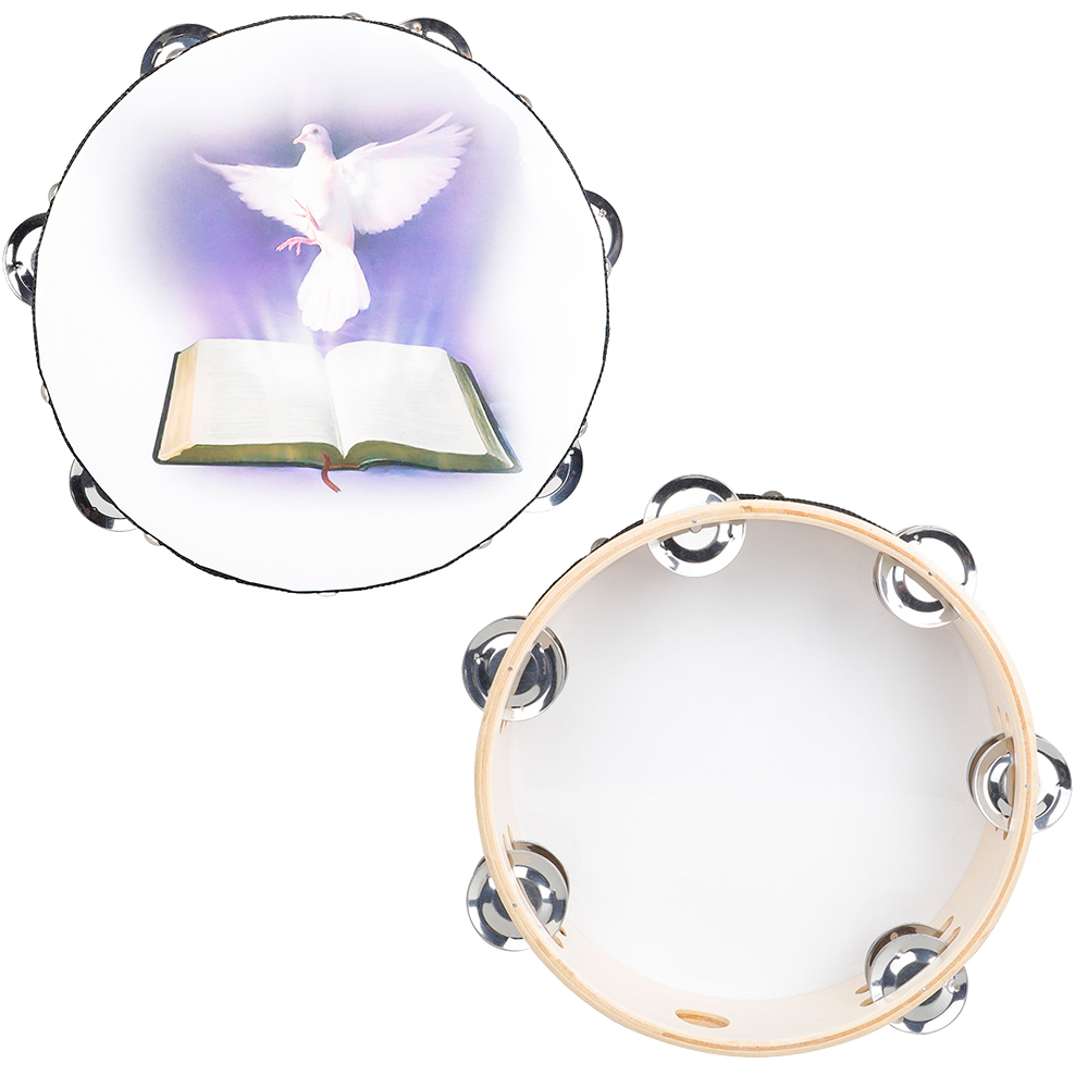 Musical Instrument Tambourine - 탬버린 평화 비둘기 패널 핸드 드럼