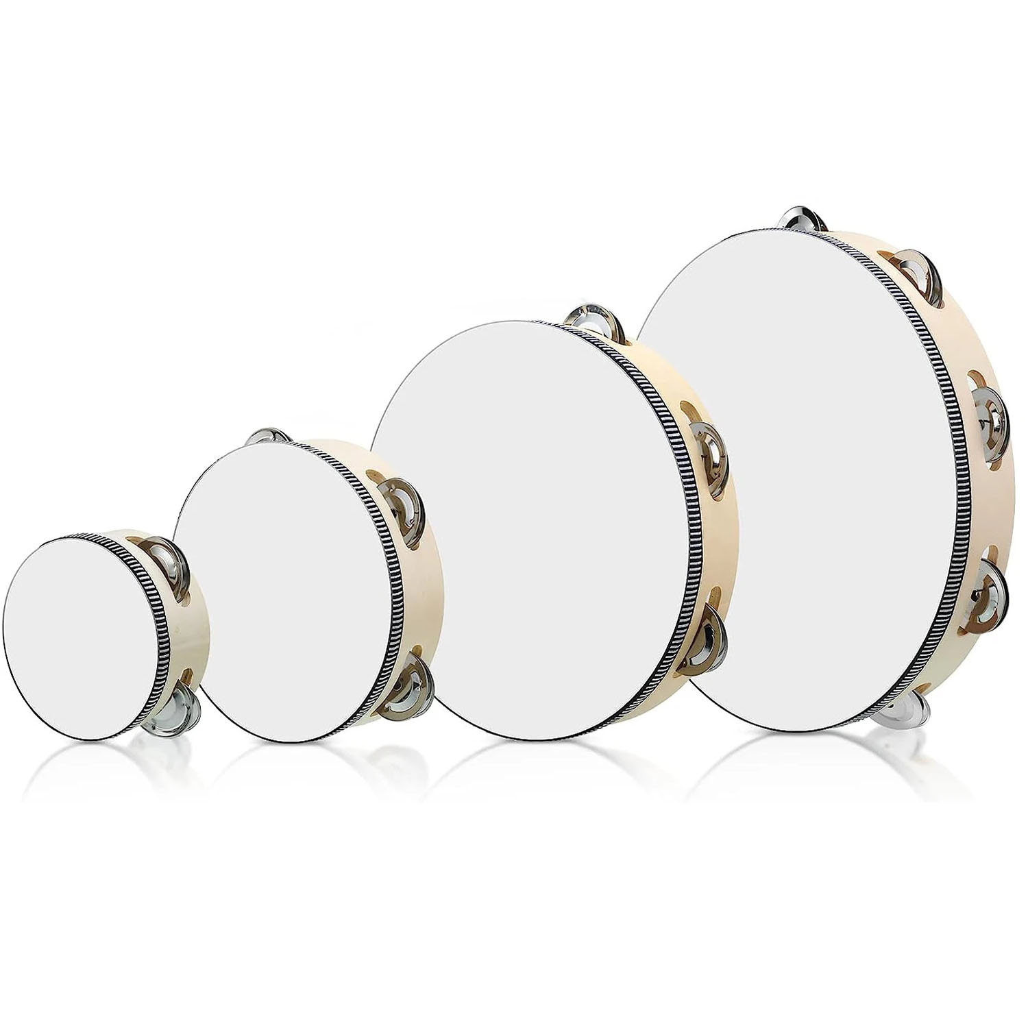 Musical Instrument Tambourine - 미웨이어 나무 탬버린 금속 징글 포함
