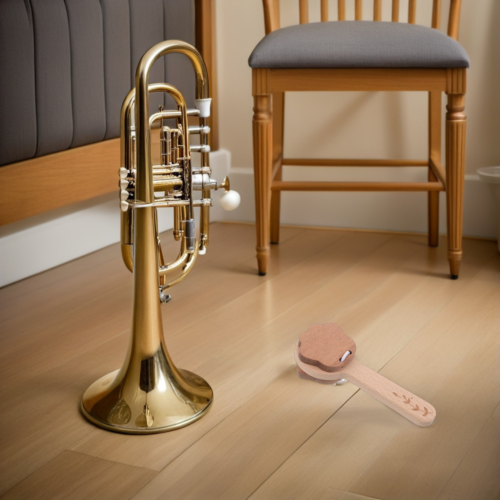 Musical Instrument Family - 2Pcs 나무 캐스터네츠 동물 발 디자인
