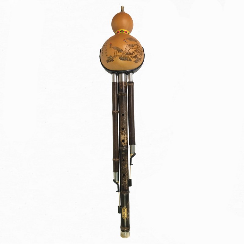 Musical Instrument Qin - 훌루시 베이스 블랙 대나무 호리병 플루트