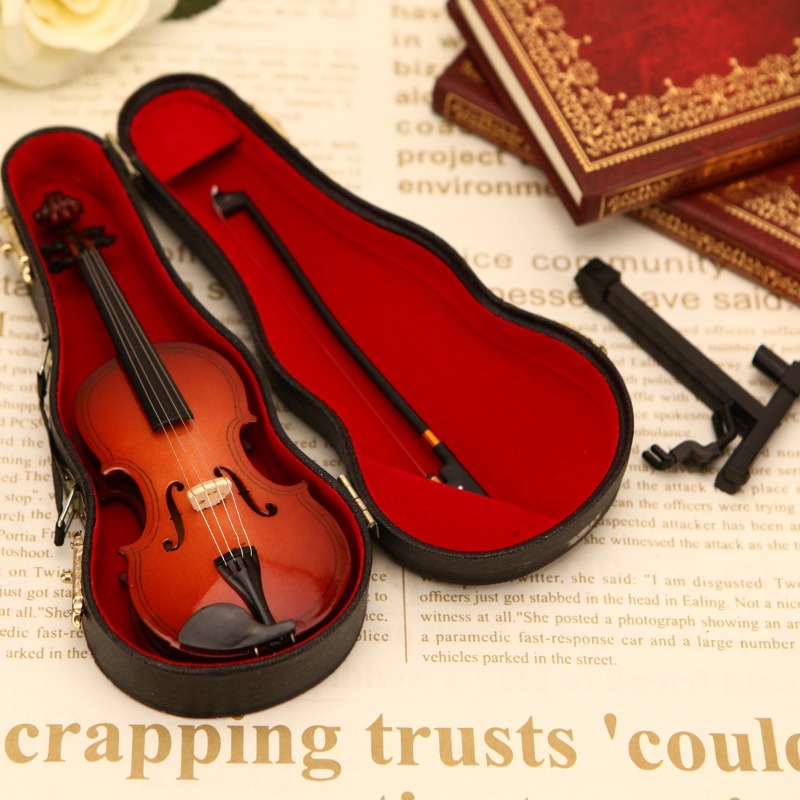 작은 바이올린 피규어 수제 나무 미니어처 악기 장식품  - Musical Instrument Old 리뷰 및 가격