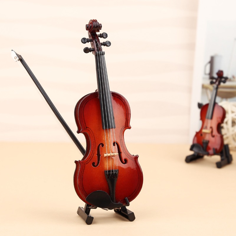 작은 바이올린 피규어 수제 나무 미니어처 악기 장식품  - Musical Instrument Old 리뷰 및 가격