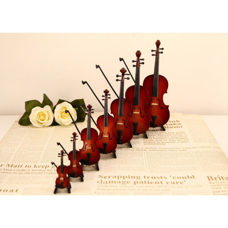 작은 바이올린 피규어 수제 나무 미니어처 악기 장식품  - Musical Instrument Old 리뷰 및 가격