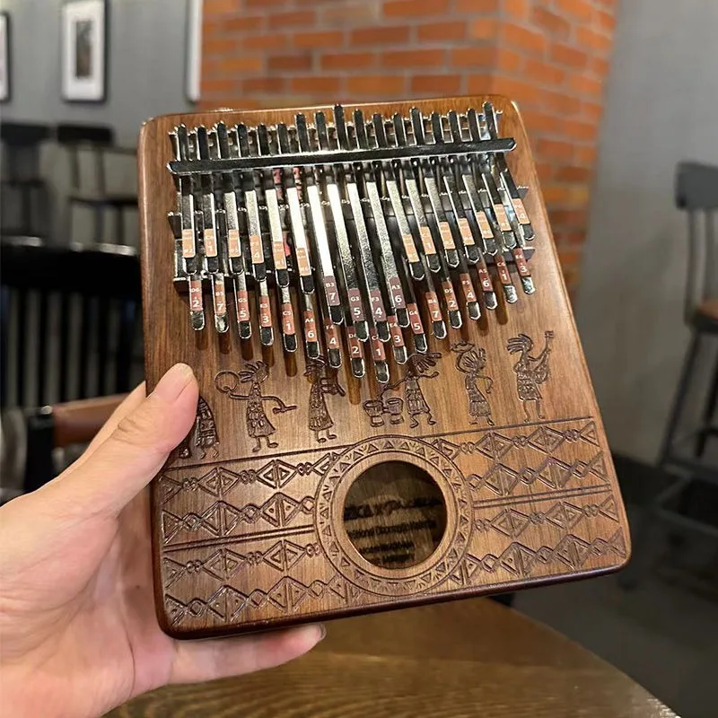 나무 칼림바 휴대용 어린이 시작 연습, 간단한 17 톤 - Musical Instrument Kalimba 리뷰 및 가격