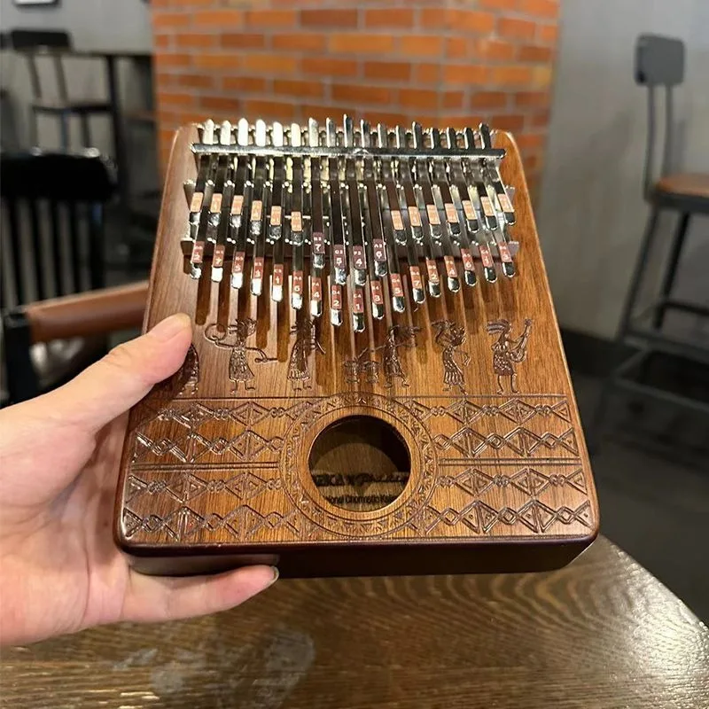 나무 칼림바 휴대용 어린이 시작 연습, 간단한 17 톤 - Musical Instrument Kalimba 리뷰 및 가격