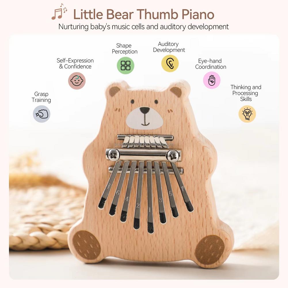 8키 미니 칼림바 휴대용 엄지 피아노 만화 곰 손가락  - Musical Instrument Kalimba 리뷰 및 가격