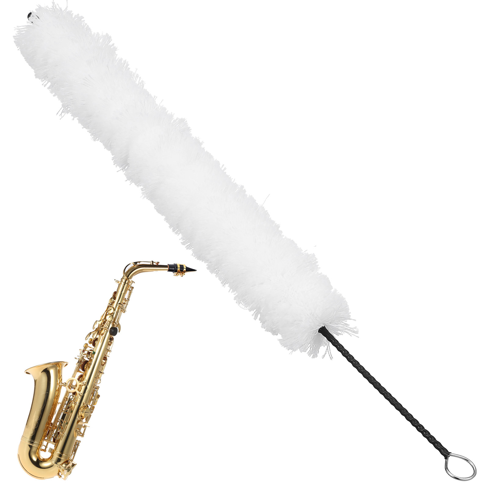청소 헤드가 있는 플루트 브러시, 흰색 면 클리너, 악 - Musical Instrument Accessories 리뷰 및 가격