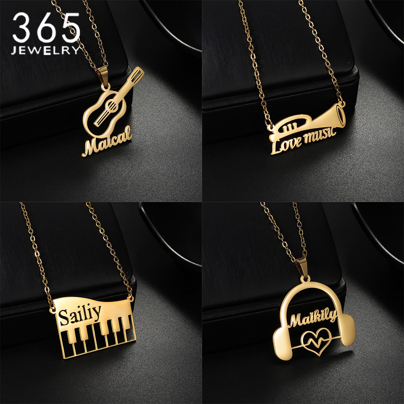 새로운 맞춤 이름 악기 펜던트 목걸이 스테인리스 스틸  - Musical Instrument Name 리뷰 및 가격