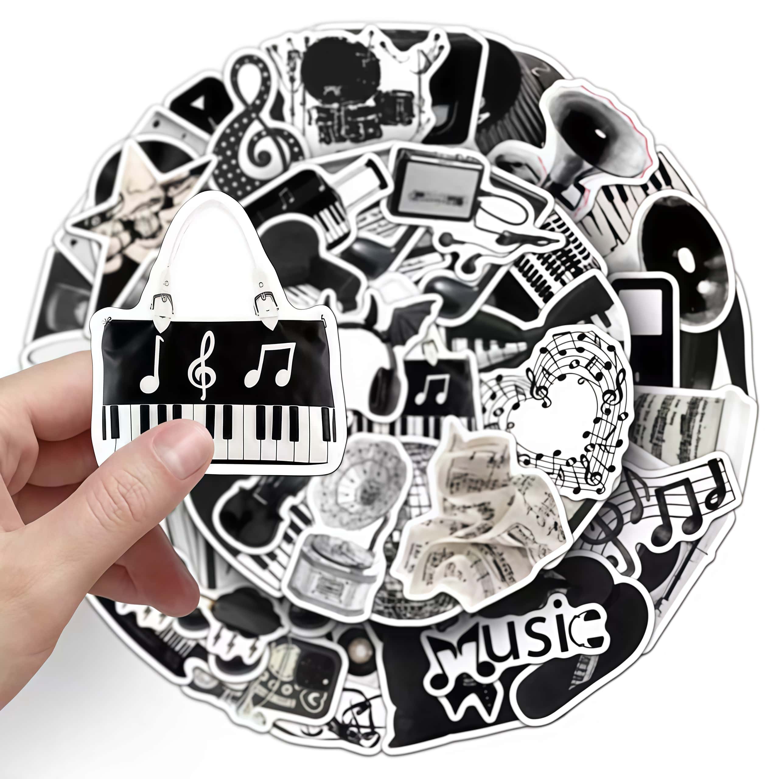 50Pcs 블랙 화이트 악기 스티커, 빈티지 비닐 기타 - Musical Instrument Tabla 리뷰 및 가격