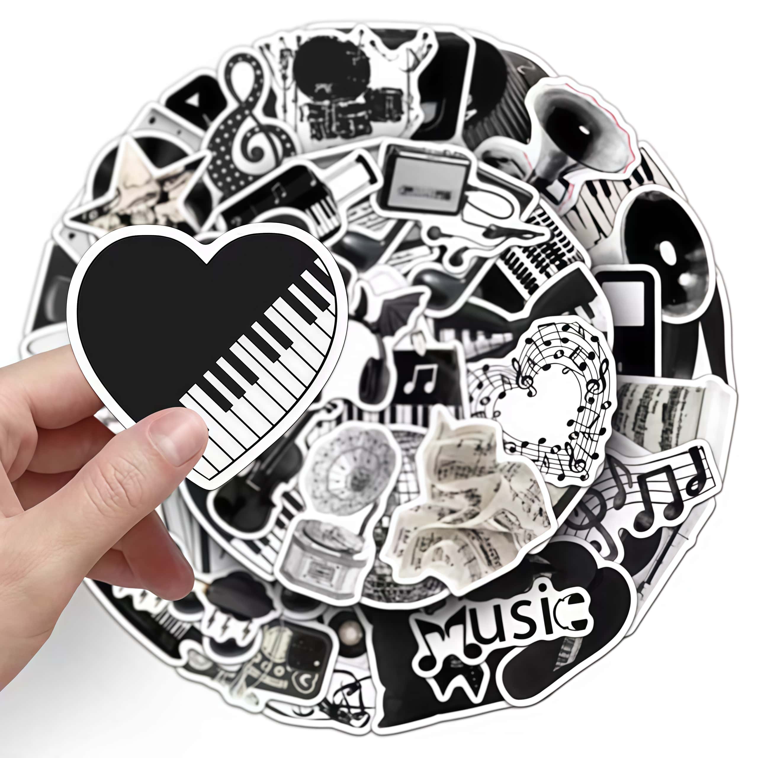 50Pcs 블랙 화이트 악기 스티커, 빈티지 비닐 기타 - Musical Instrument Tabla 리뷰 및 가격